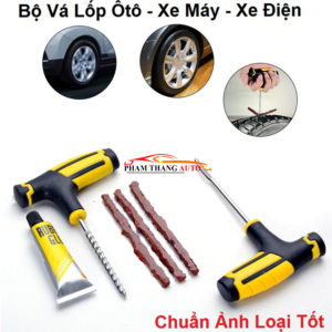 Bộ vá xe không ruột xe máy tay ga, ô tô xe hơi, xe đạp điện khẩn cấp, bộ vá lụi, dùi, vá rút lỗ vỏ lốp bánh xe không săm